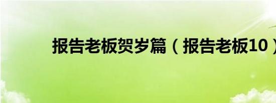 报告老板贺岁篇（报告老板10）