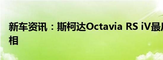 新车资讯：斯柯达Octavia RS iV最后一次亮相