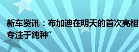 新车资讯：布加迪在明天的首次亮相前戏弄“专注于纯种”