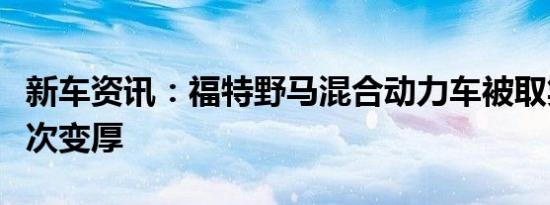 新车资讯：福特野马混合动力车被取笑剧情再次变厚