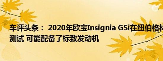 车评头条： 2020年欧宝Insignia GSi在纽伯格林进行艰苦测试 可能配备了标致发动机