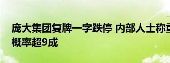 庞大集团复牌一字跌停 内部人士称重整成功概率超9成