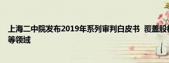 上海二中院发布2019年系列审判白皮书  覆盖股权转让纠纷等领域