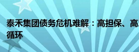 泰禾集团债务危机难解：高担保、高息债恶性循环