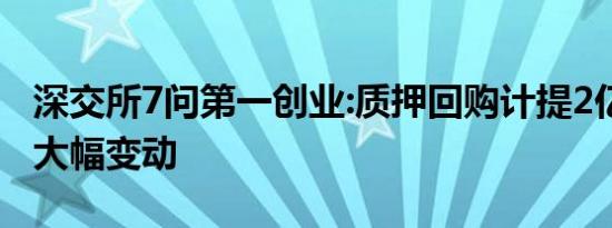 深交所7问第一创业:质押回购计提2亿 利润率大幅变动