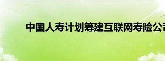 中国人寿计划筹建互联网寿险公司