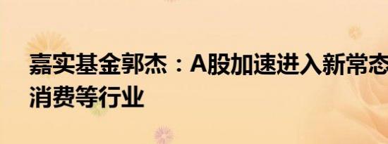 嘉实基金郭杰：A股加速进入新常态 看好大消费等行业