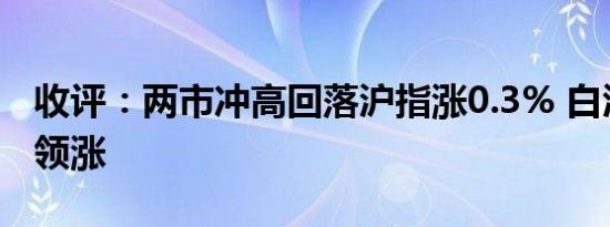 收评：两市冲高回落沪指涨0.3% 白酒概念股领涨