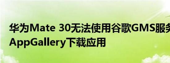 华为Mate 30无法使用谷歌GMS服务 可通过AppGallery下载应用