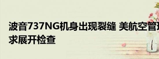 波音737NG机身出现裂缝 美航空管理局将要求展开检查