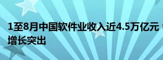 1至8月中国软件业收入近4.5万亿元 中部地区增长突出