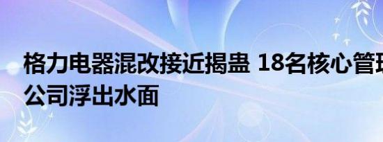 格力电器混改接近揭蛊 18名核心管理层合伙公司浮出水面