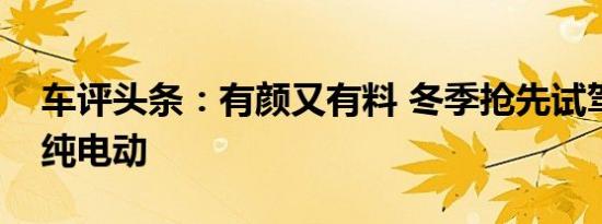 车评头条：有颜又有料 冬季抢先试驾昂希诺纯电动