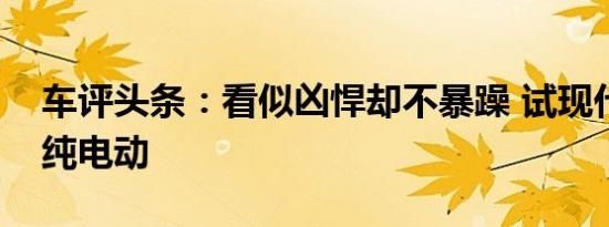 车评头条：看似凶悍却不暴躁 试现代菲斯塔纯电动