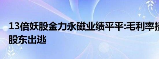 13倍妖股金力永磁业绩平平:毛利率接连下滑 股东出逃