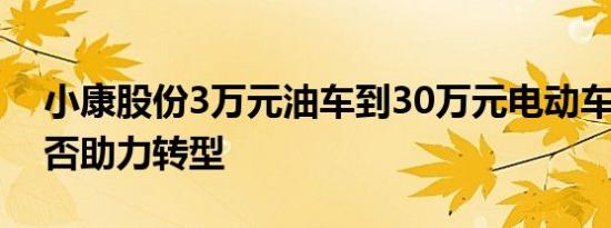 小康股份3万元油车到30万元电动车 收购能否助力转型