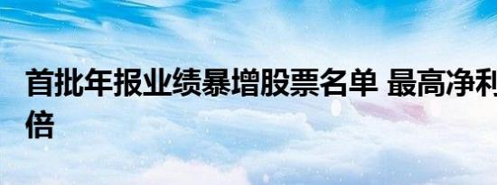 首批年报业绩暴增股票名单 最高净利增长超8倍