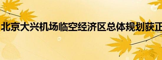 北京大兴机场临空经济区总体规划获正式批复