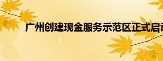 广州创建现金服务示范区正式启动