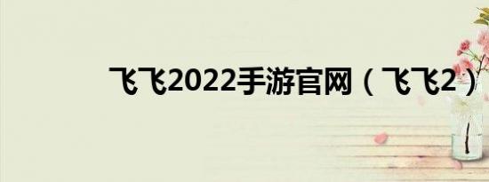 飞飞2022手游官网（飞飞2）