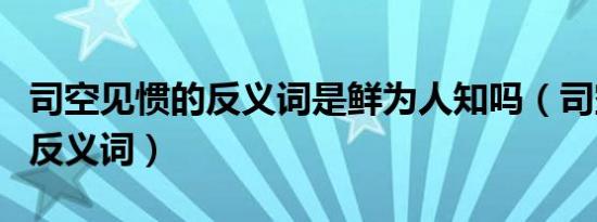 司空见惯的反义词是鲜为人知吗（司空见惯的反义词）