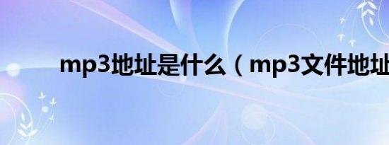 mp3地址是什么（mp3文件地址）