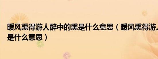 暖风熏得游人醉中的熏是什么意思（暖风熏得游人醉中的熏是什么意思）