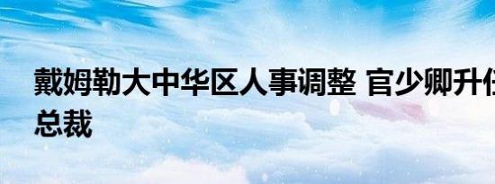 戴姆勒大中华区人事调整 官少卿升任执行副总裁