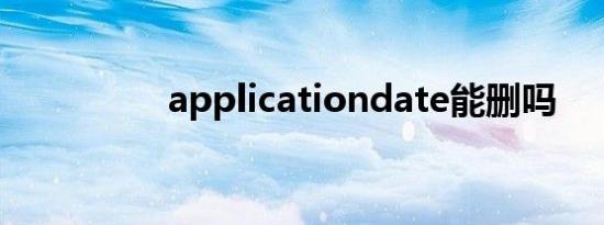 applicationdate能删吗