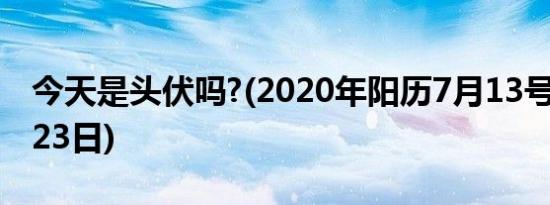 今天是头伏吗?(2020年阳历7月13号阴历5月23日)