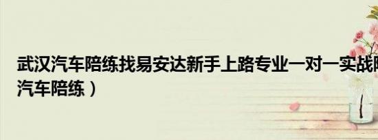 武汉汽车陪练找易安达新手上路专业一对一实战陪练（武汉汽车陪练）