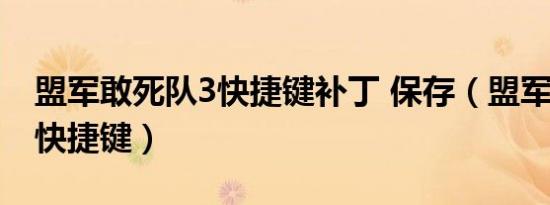 盟军敢死队3快捷键补丁 保存（盟军敢死队3快捷键）