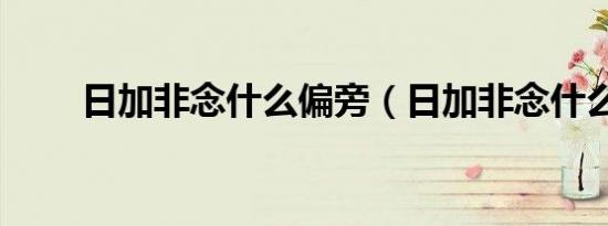 日加非念什么偏旁（日加非念什么）