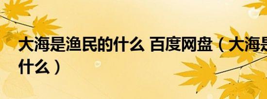 大海是渔民的什么 百度网盘（大海是渔民的什么）