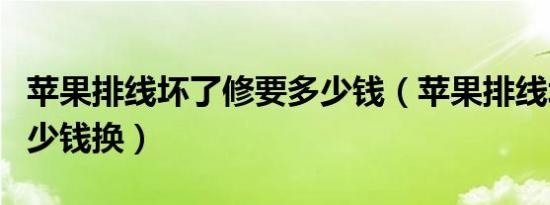 苹果排线坏了修要多少钱（苹果排线坏了要多少钱换）