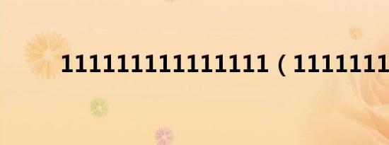 111111111111111（1111111）