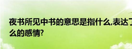 夜书所见中书的意思是指什么,表达了作者什么的感情?