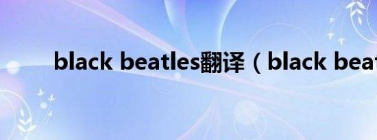 black beatles翻译（black beat）