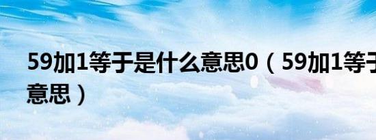 59加1等于是什么意思0（59加1等于是什么意思）