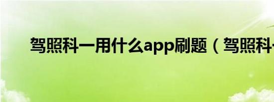 驾照科一用什么app刷题（驾照科一）