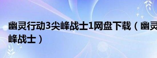 幽灵行动3尖峰战士1网盘下载（幽灵行动3尖峰战士）