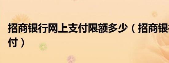 招商银行网上支付限额多少（招商银行网上支付）