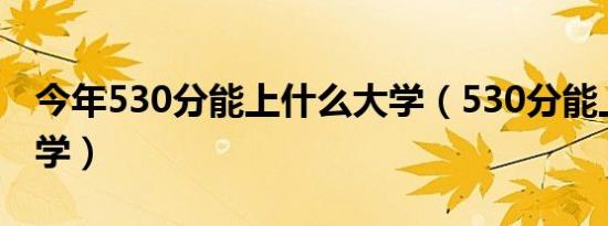 今年530分能上什么大学（530分能上什么大学）