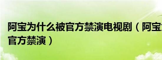 阿宝为什么被官方禁演电视剧（阿宝为什么被官方禁演）