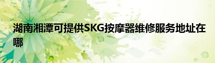 湖南湘潭可提供SKG按摩器维修服务地址在哪