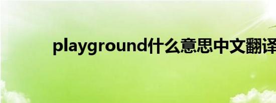 playground什么意思中文翻译