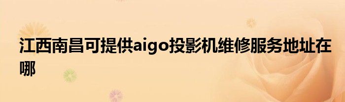 江西南昌可提供aigo投影机维修服务地址在哪