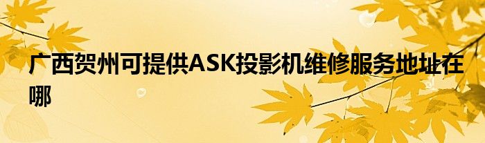 广西贺州可提供ASK投影机维修服务地址在哪