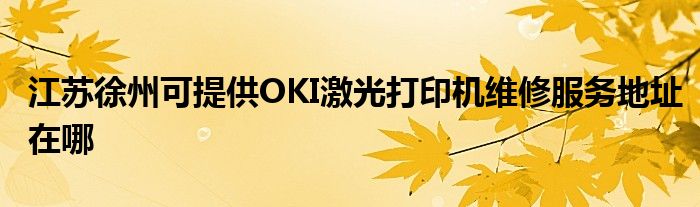 江苏徐州可提供OKI激光打印机维修服务地址在哪