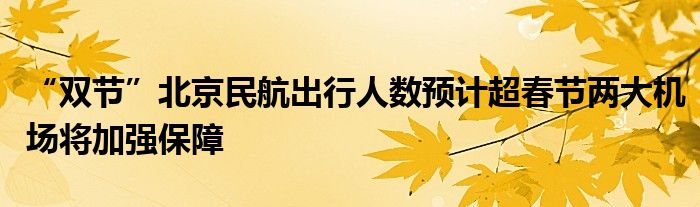 “双节”北京民航出行人数预计超春节两大机场将加强保障